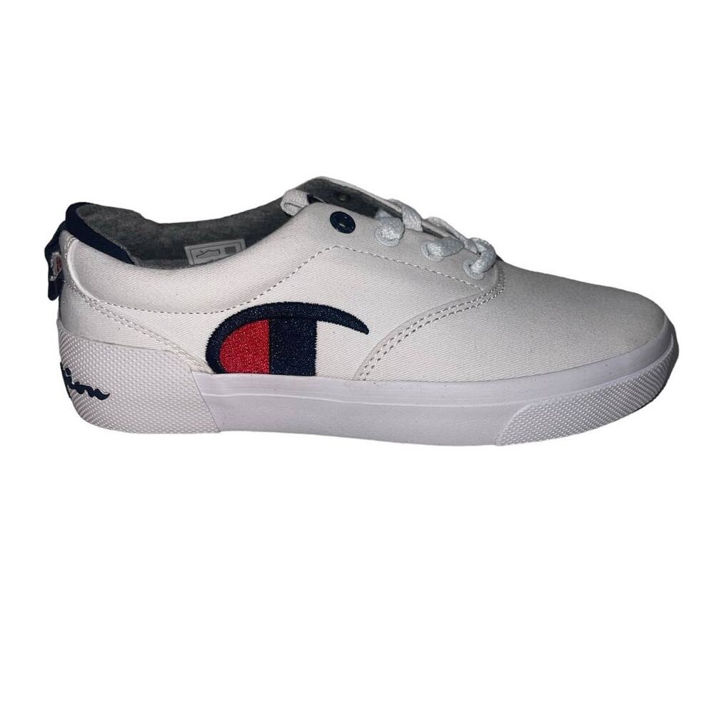 NIB! Champion Swipe Canvas White Youth School Sneakers - Size 4.5 - Picture 4 of 8